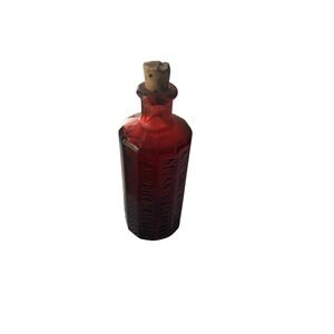 Vintage Red 3" Lancasters Indian Vegetable Jaundice Bitters Glass Bottle Wheaton